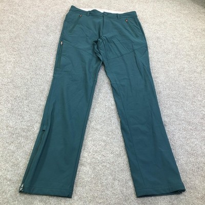 Eddie Bauer Snow Pants Mens 32x34 Green Deep Teal Winter Hiker Softshell Lined