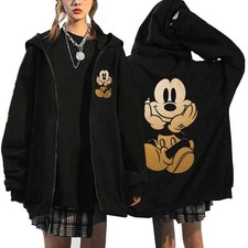 2025 Women's New Hoodies Disney Products Mickey Mouse Pattern Sweatshirt Jacket.
