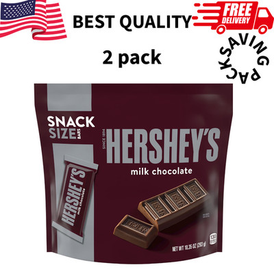 Hershey s Milk Chocolate Snack Size Candy 10.35oz Bag Mini Bars Bulk