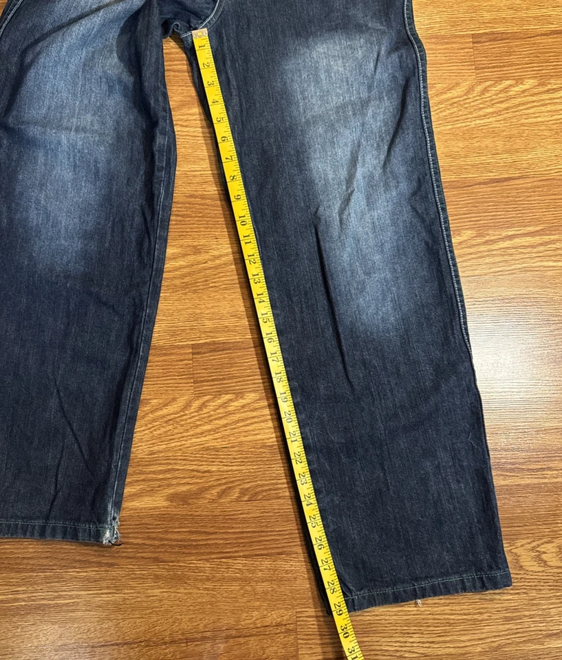 Akademiks Power Jeanus 90s Baggy Hip Hop Denim Jeans Size 16 - 30X29 Embroidered - Image 4 of 4