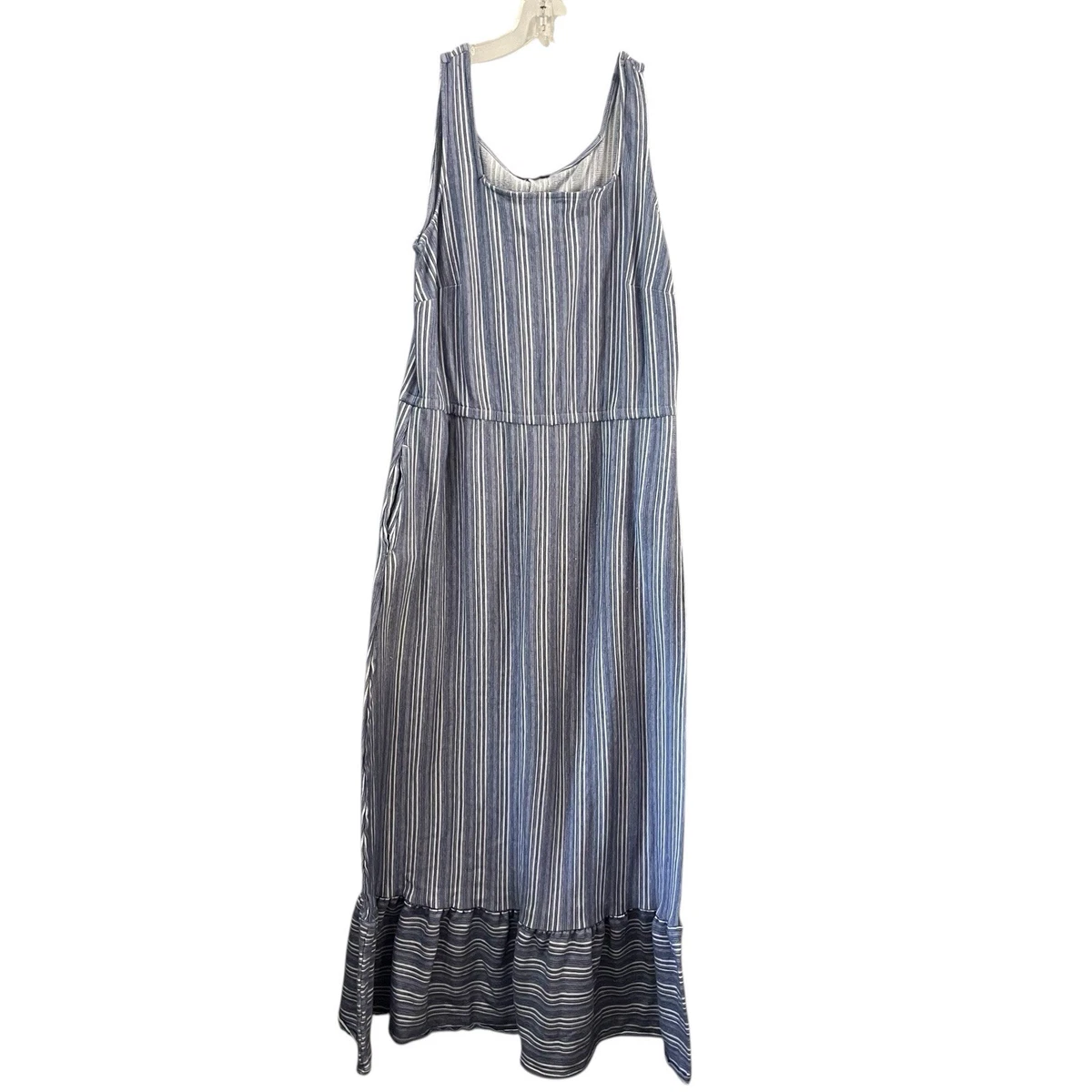 lane bryant striped maxi dress Lane Bryant Black And White Sleeveless Striped Maxi Dress Size 18/20