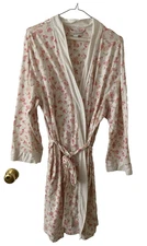Carole Hochman Floral & Polka Dot Knee Length Robe Women’s Soft Cotton Size XL