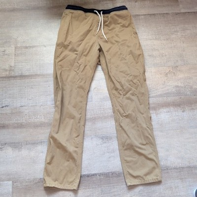 VANS Mens Khaki Drawstring Stretch Range Elastic Chino Pull On Pants Size XL