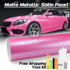 Premium Matte Metallic Satin Pearl Princess Pink Vinyl Car Wrap Sticker Decal