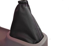 FITS NISSAN MICRA K12 2003+ GAITER LEATHER PINK STITCH CUSTOM NEW MADE IN UK