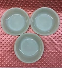 VTG Jadeite Fire King Jane Ray Ribbed Oven Ware Shallow Soup Bowls (3) 7 1/2”