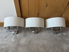 Laura Ashley Satin Nickel Wall Sorrento 2 Light Wall Light