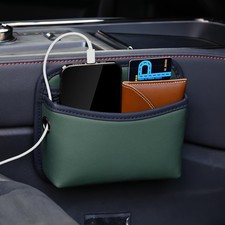 Car Seat Side Storage Pocket, Small Organizer,PU Leather Multifunctional Cons...