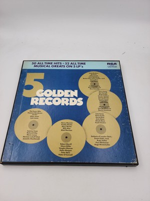 Vintage 5 Golden Records Vinyl LP Box Set RCA Victor 50 Hits Jazz Pop 1970s Arti
