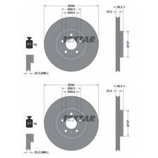2X TEXTAR BREMSSCHEIBEN VORNE 284mm INNENBELÜFTET PASSEND FÜR ALFA ROMEO GTV