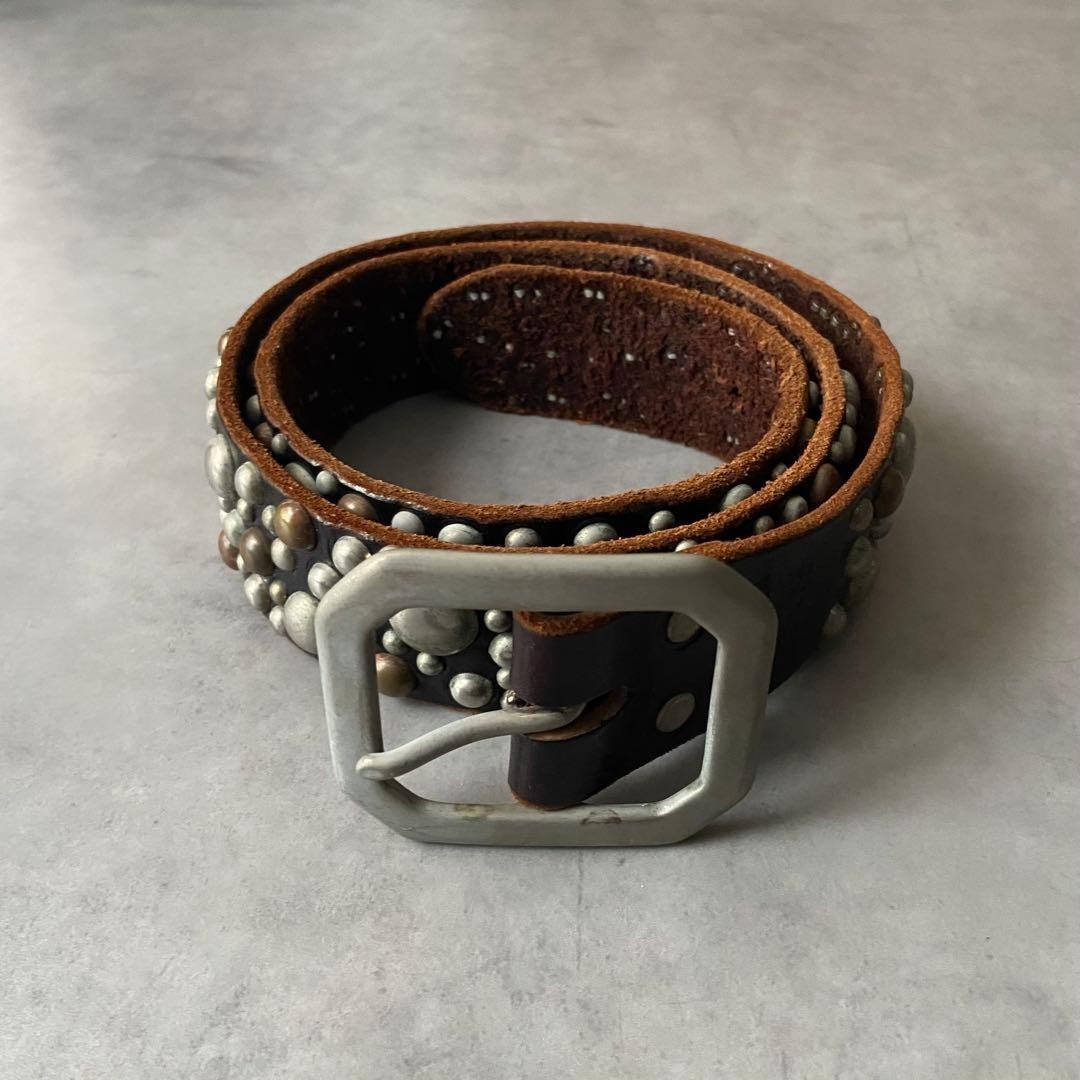 メンズ vintage studdeds leatherbelt y2k archive