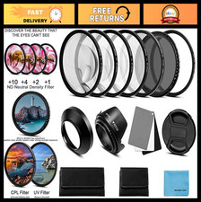 77mm Camera Lens Filter Kit: UV CPL ND Adjustable, Macro Close-Up Filters  Lens