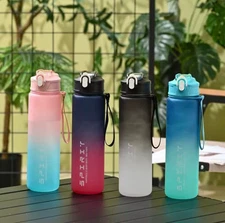 1PCS 800ML Large Capacity Sports Water Bottle Leak Proof Colorful Plastic-gym