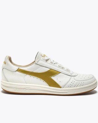 Diadora Borg Elite Italia Sneaker Premium Weiß/Gold