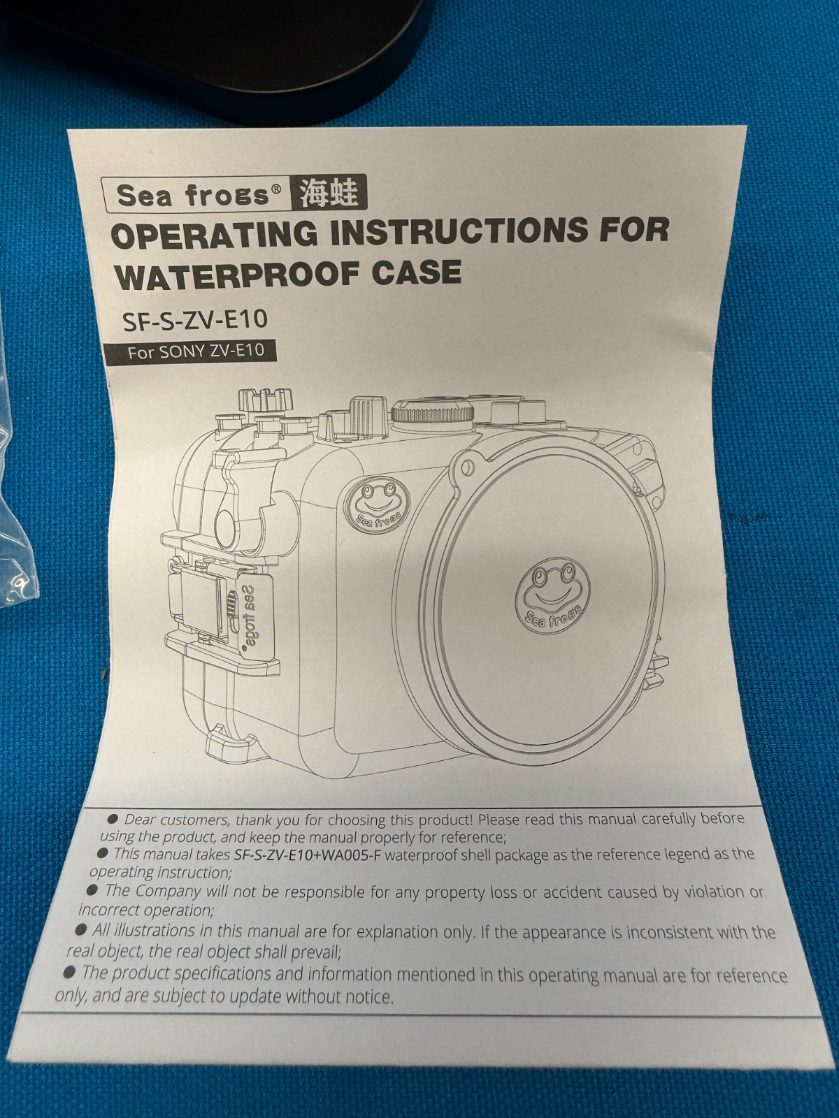 Sea Frogs 40m / 130ft Waterproof Scuba Camera Housing Case For Sony ZV-E10