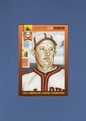 #8 LEN SCHULTE, 1944 St. Louis Browns A.L. Champions ~ Ronnie Joyner art/SLBHS