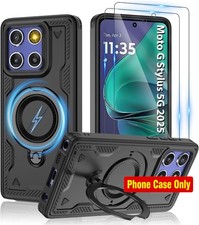 Magnetic Case for Moto G Stylus 5G 2025 with 2 HD Screen Protectors  Metal Stan