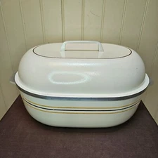 Vintage Regal Ware Aluminum 16" Roaster Dutch Oven Cast Aluminum Enamel With Lid