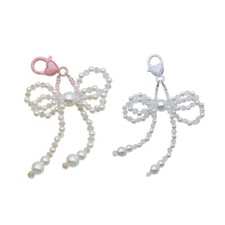 Crystal Beaded Bowknot Pendant Phone Straps Lanyard Pocket Keychain Strap