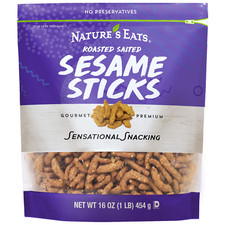Sesame Sticks Roasted Salted 16oz, Crunchy Sn...