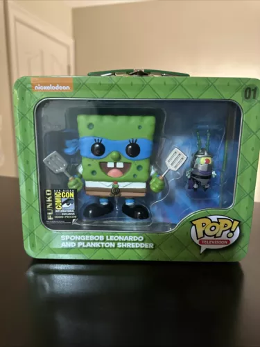 2014 SDCC Spongebob Leonardo and Plankton Shredder Funko