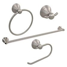 Formosa Design Hardware Classic 4piece Bathroom Accessories Set brushed Nickel