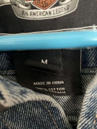 Giacca Jean Vintage Harley Davidson Moto Denim Blu Cotone Uomo Medium - Foto 3 di 7