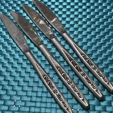 4 HF Hanford Forge RUTGERS Stainless Flatware - DINNER KNIVES - Japan
