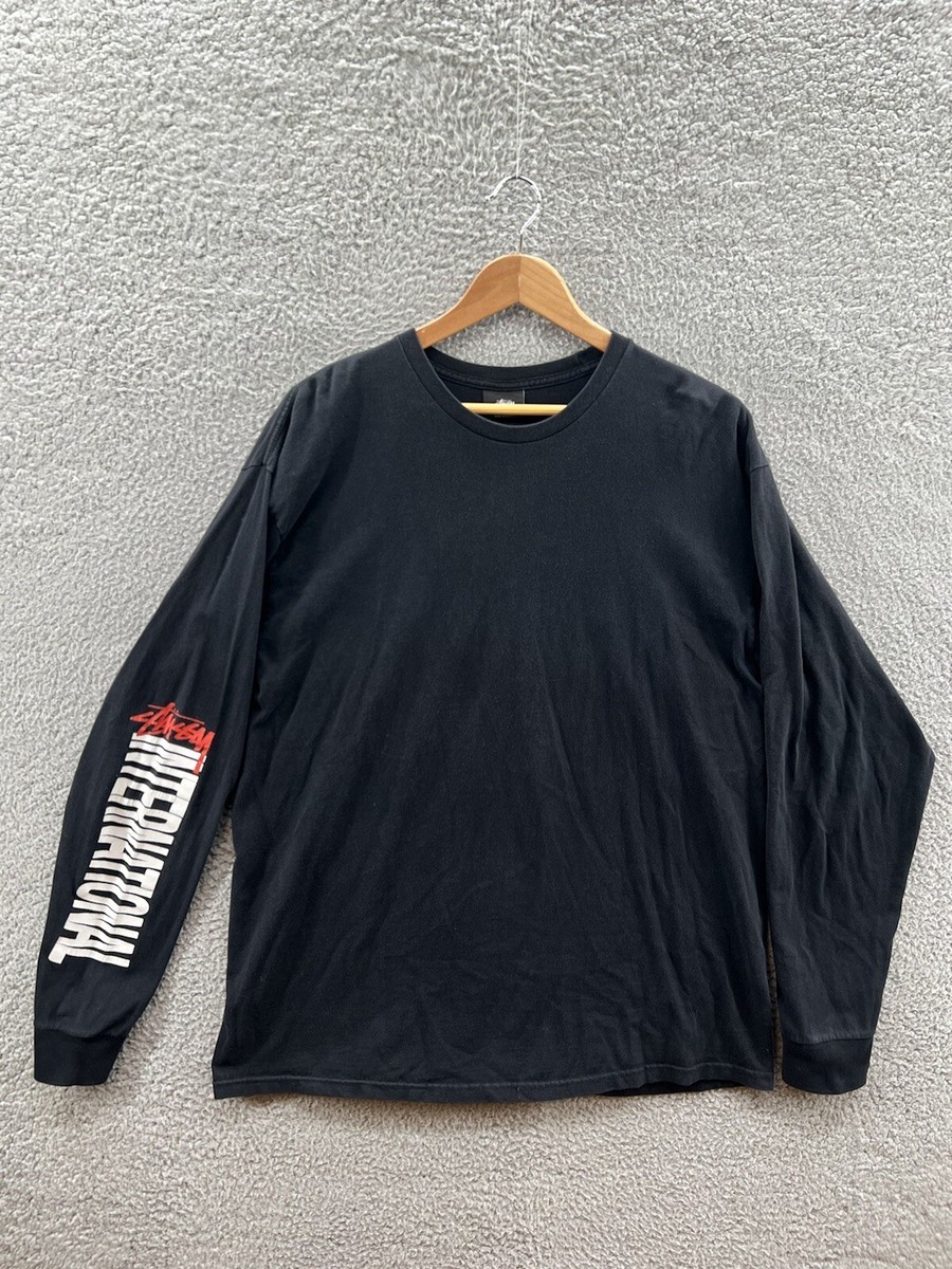 Stussy International Black Long-sleeve Men's T-Shirt Size XL Stussy International Black Long-sleeve Men's T-Shirt Size XL