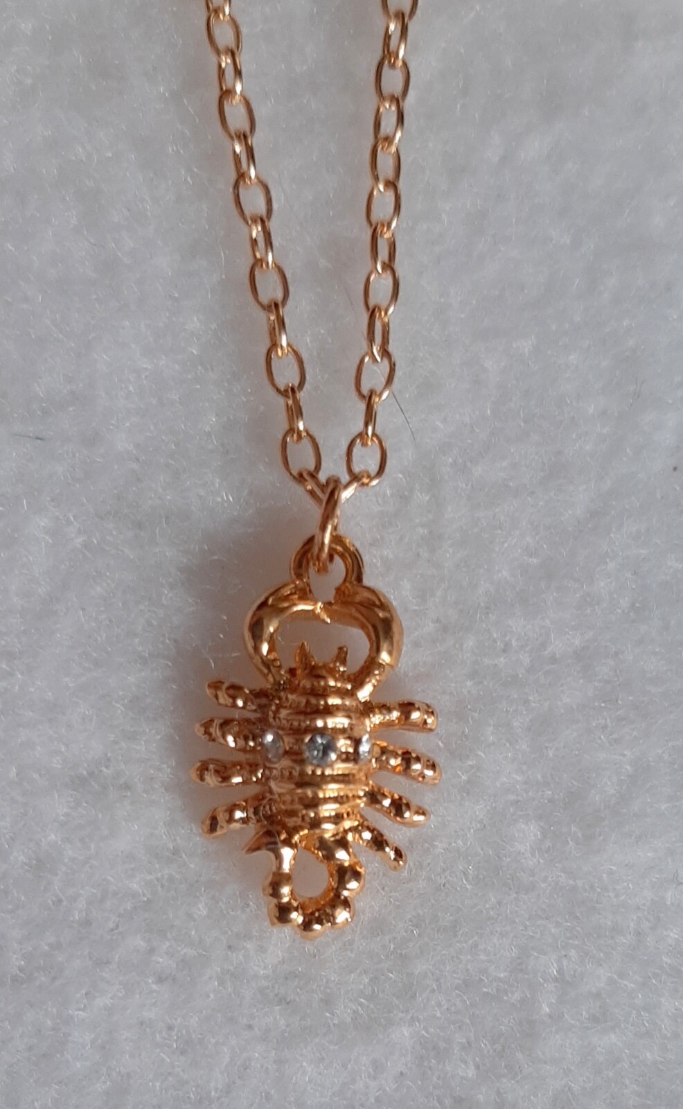 18KGP CRYSTAL SCORPIAN SCORPIO ZODIAC Necklace 16" or 18" Length Czech Made