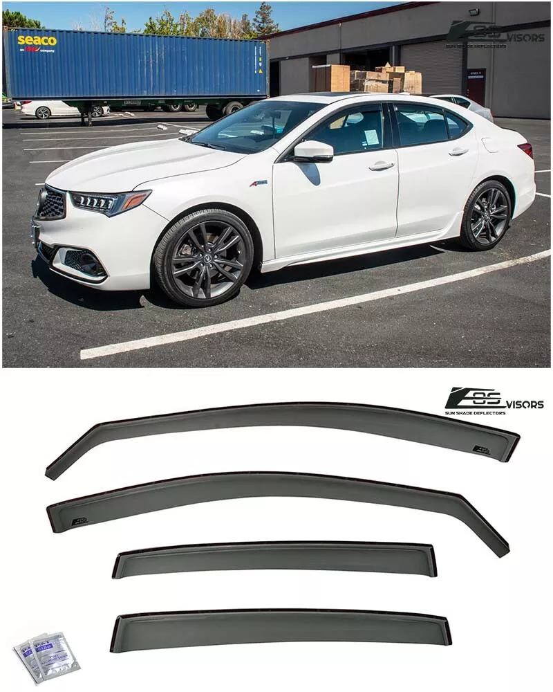 EOS Visors For 15 20 Acura TLX JDM IN CHANNEL Side Window Deflectors Rain Guards