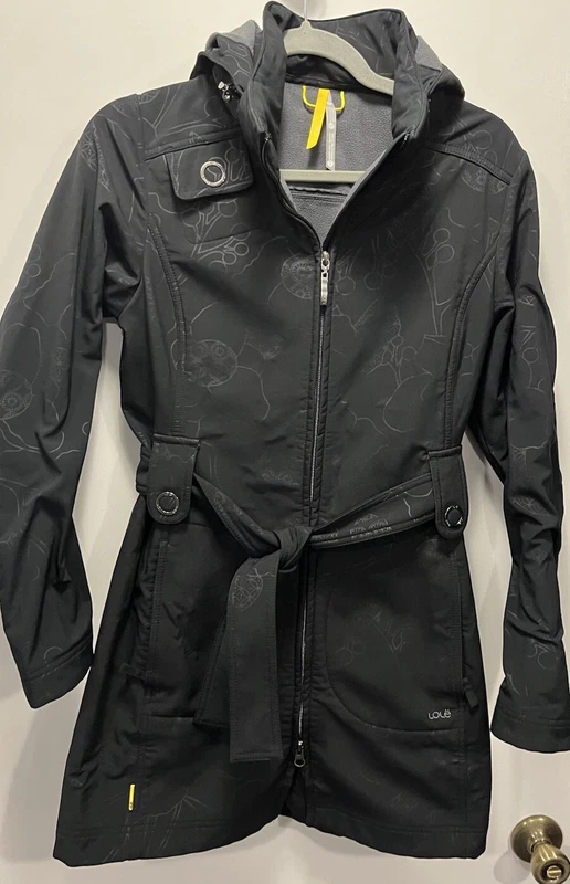 lole mid-season belted hooded full zip jacket