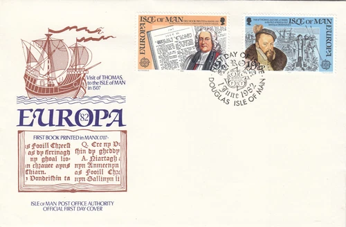 TE Brown EUROPA GB Isle of Man FDC 1982 (103914)