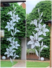 ETCHED GLASS LILY LARGE VINYL STICKER , DECAL FOR PATIO DOOR/WINDOWS, SHOWERS