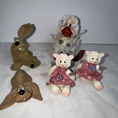Russ Critter Bunnies Rabbit Lamb Easter Duck Lot