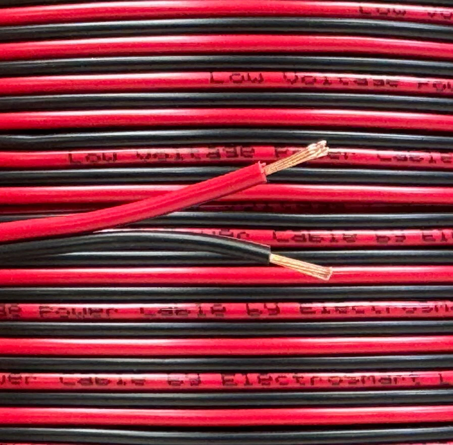 ELECTROSMART 15m Copper 12v Low Voltage Power Cable Red Black LED Lights Car Boat Wire 2 Core
