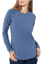 Susan Graver Weekend Essentials Comfy Cotton Raglan Top Simply Indigo