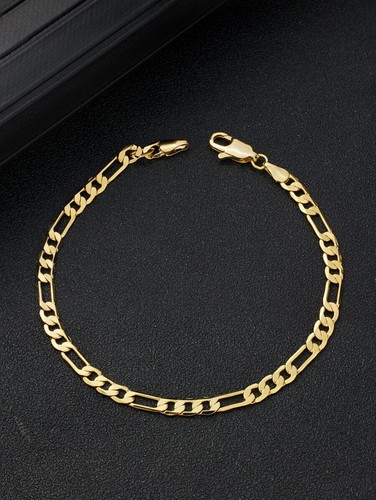 Pulseras de Titanium® en Oro 10K Para Hombre Mujer Unisex Brazaletes Esclavas - Picture 3 of 4