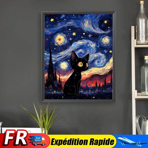 MEIYUDA Peinture par Numero Adulte Kit Chat Drôle, Animal Pinceaux Peinture de Dessin Paint by Numbers, Loisirs Créatifs Adultes Decoration Maison Cadeau 40x50cm(sans Cadre