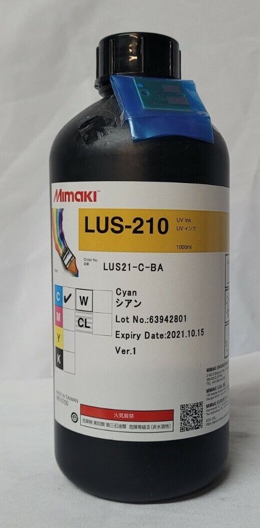 Mimaki LUS-210 UV curable ink 1L bottle CYAN (MPN: LUS21-C-BA
