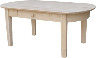 Unfinished Phillips Oval Coffee Table by International Concepts