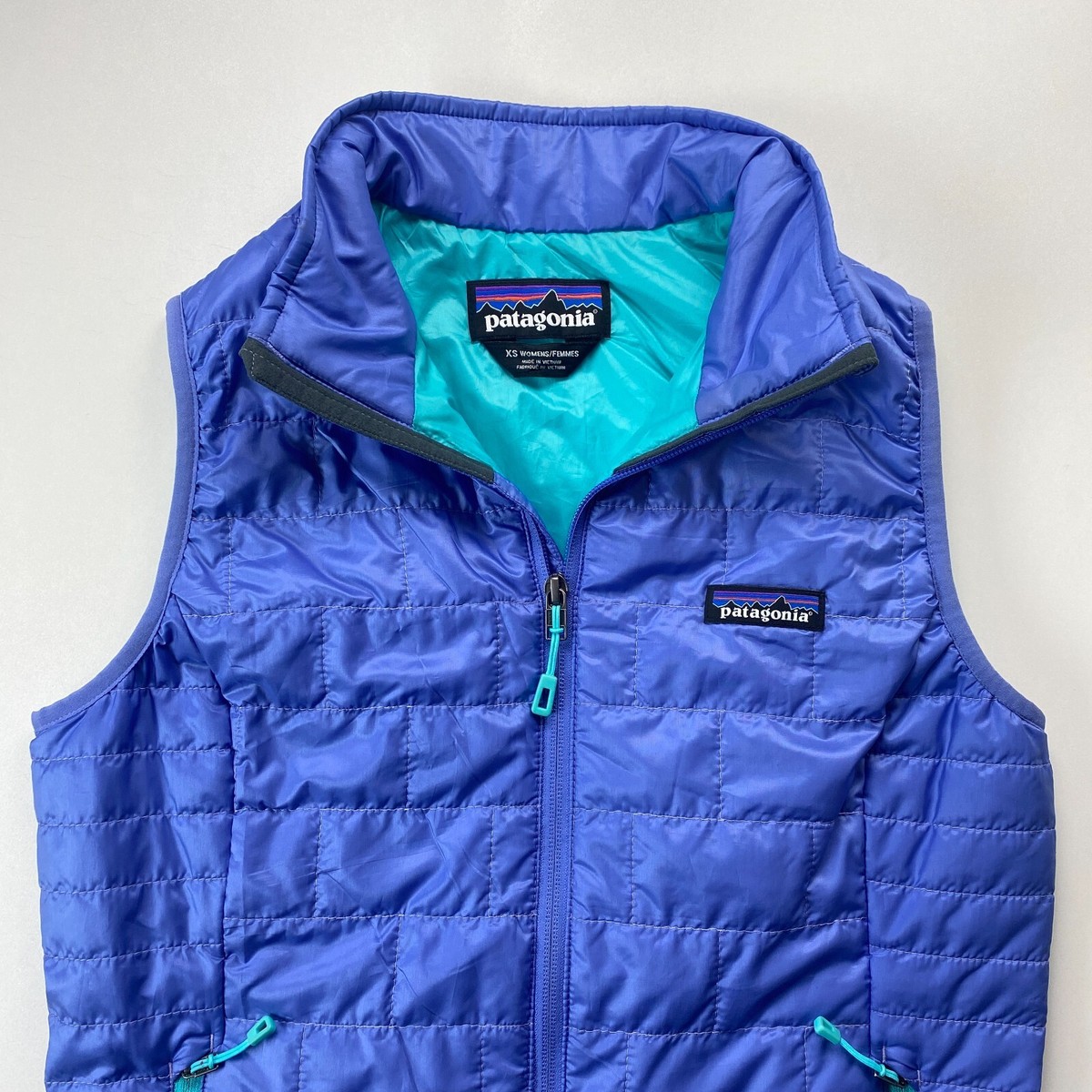Patagonia Womens XS Nano Puff Vest Violet Blue Full Zip Up