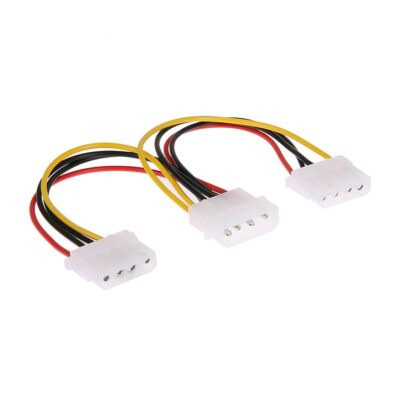 Molex Splitter Power Cable LP4 4-Pin Male to 2 x 4-Pin Female D-Type Plug Y S...