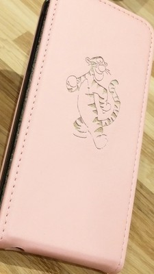 Samsung Galaxy Ace Two i8160 TIGGER ECHT LEDER Pink Flip Handy Hülle 2 Tiger