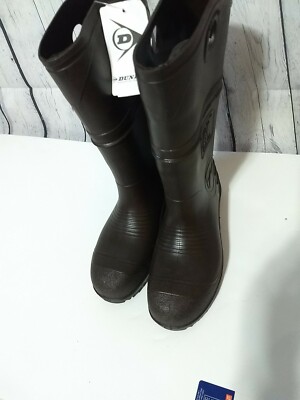 Dunlop BOOTS, DuraPro RUBBER, KNEE, STEEL TOE, PVC, Brown size Unisex 