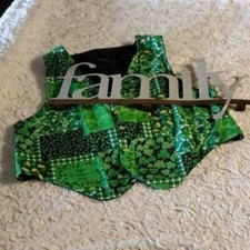 Vintage Handmade St. Patricks "Luck of the Irish" Full Button Lined Festive Vest