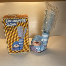 VTG Emson Earthenware Clown Organizer With Hair Brush And Comb - New Open Box