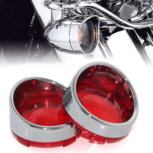 Turn Signal Light Red Lens Cover Bezel Fit For Harley Turn Signal Light Red Lens Cover Bezel Fit For Harley