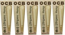 OCB Organic Cones Mini (70mm) Size Pre Rolled Unbleached Cones (5 Packs)
