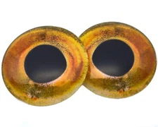 Pair Golden Yellow Fish Glass Eyes Jewelry Doll Taxidermy Flatback Cabochons